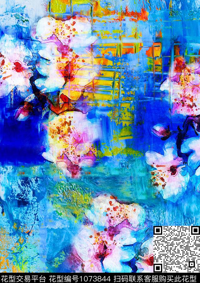 数码华亿平台花卉大牌风数码印花华亿平台下载（图片编号: 1073844） - 瓦栏（Walan）