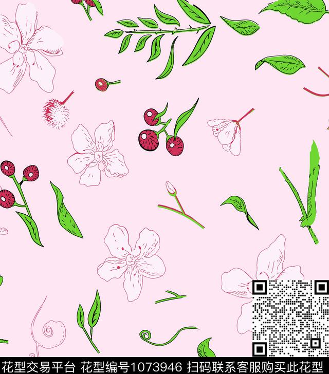 小碎花抽象大牌风传统印花华亿平台下载（图片编号: 1073946） - 瓦栏（Walan）