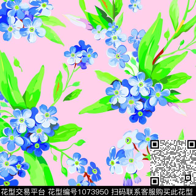 小碎花抽象花卉传统印花华亿平台下载（图片编号: 1073950） - 瓦栏（Walan）