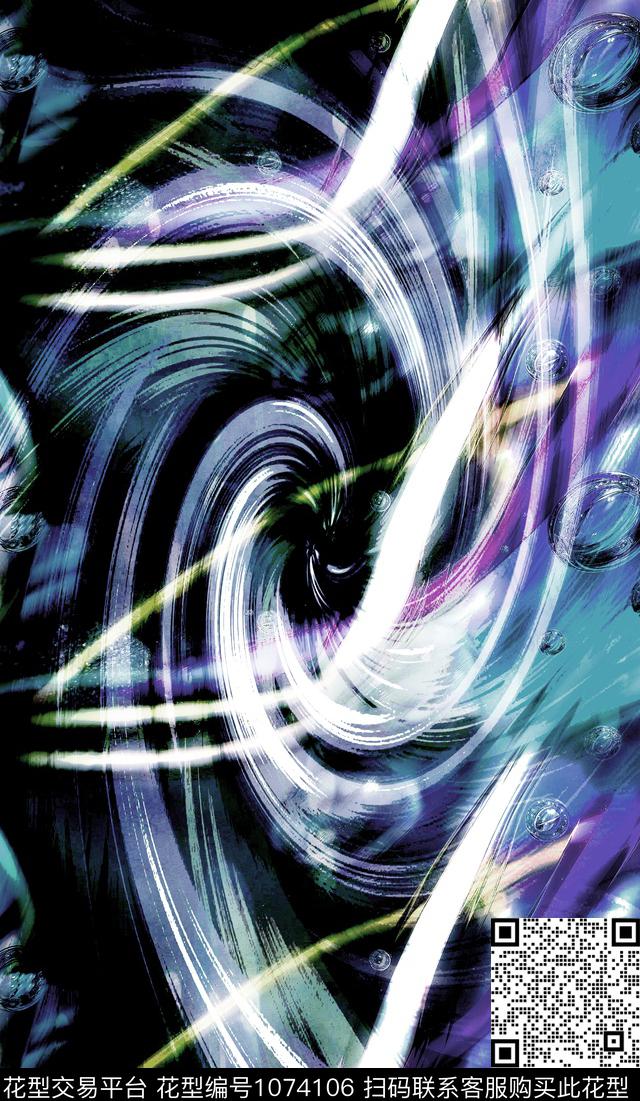 数码华亿平台抽象女装数码印花华亿平台下载（图片编号: 1074106） - 瓦栏（Walan）