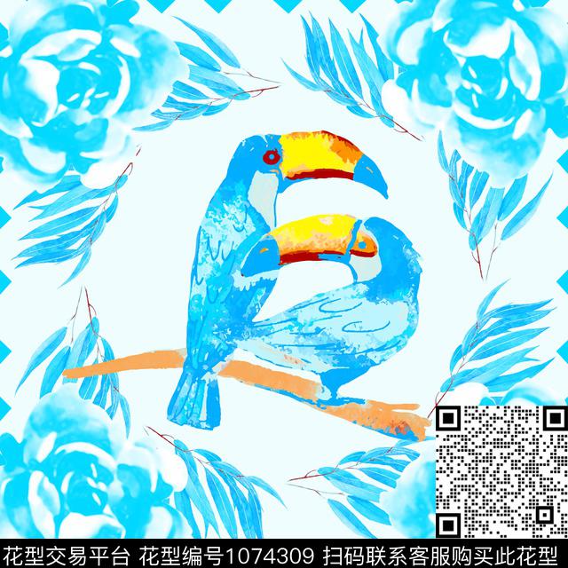 民族风鸟/昆虫鹦鹉传统印花华亿平台下载（图片编号: 1074309） - 瓦栏（Walan）