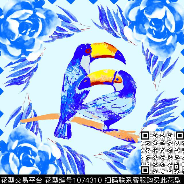 民族风鸟/昆虫鹦鹉传统印花华亿平台下载（图片编号: 1074310） - 瓦栏（Walan）