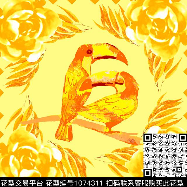 民族风鸟/昆虫鹦鹉传统印花华亿平台下载（图片编号: 1074311） - 瓦栏（Walan）