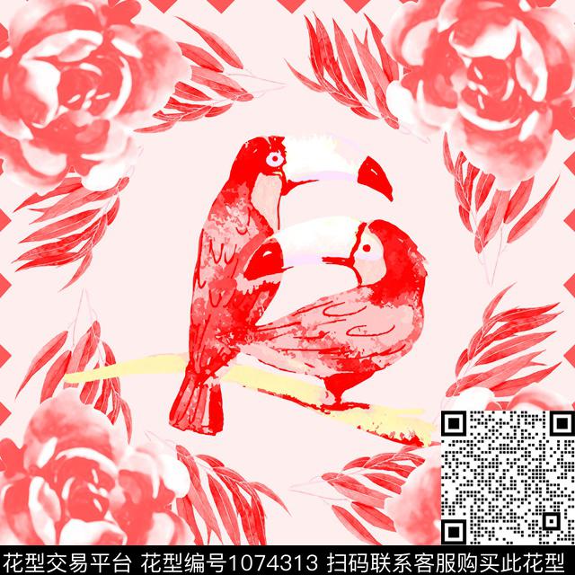 民族风鸟/昆虫鹦鹉传统印花华亿平台下载（图片编号: 1074313） - 瓦栏（Walan）