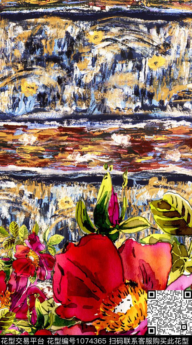 数码华亿平台民族风抽象数码印花华亿平台下载（图片编号: 1074365） - 瓦栏（Walan）