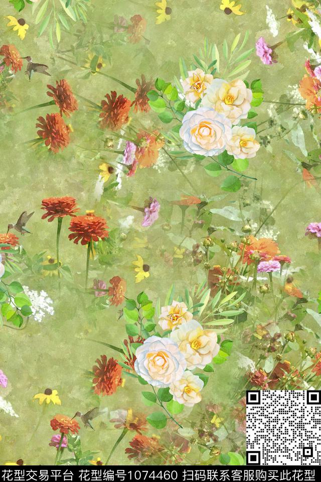 小碎花棉麻数码印花华亿平台下载（图片编号: 1074460） - 瓦栏（Walan）