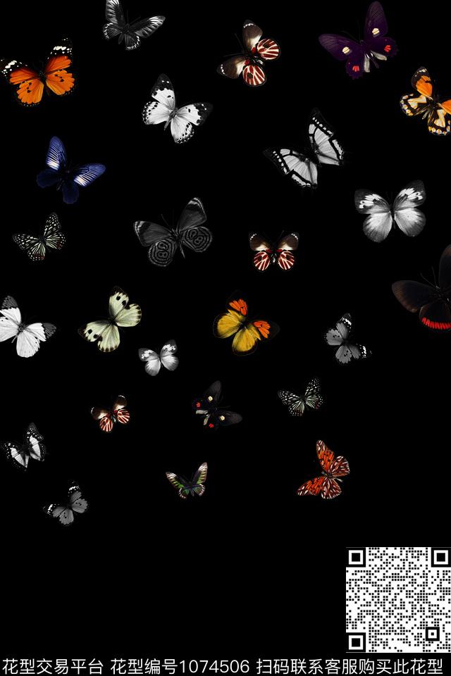 大牌男装蝴蝶潮牌数码印花华亿平台下载（图片编号: 1074506） - 瓦栏（Walan）