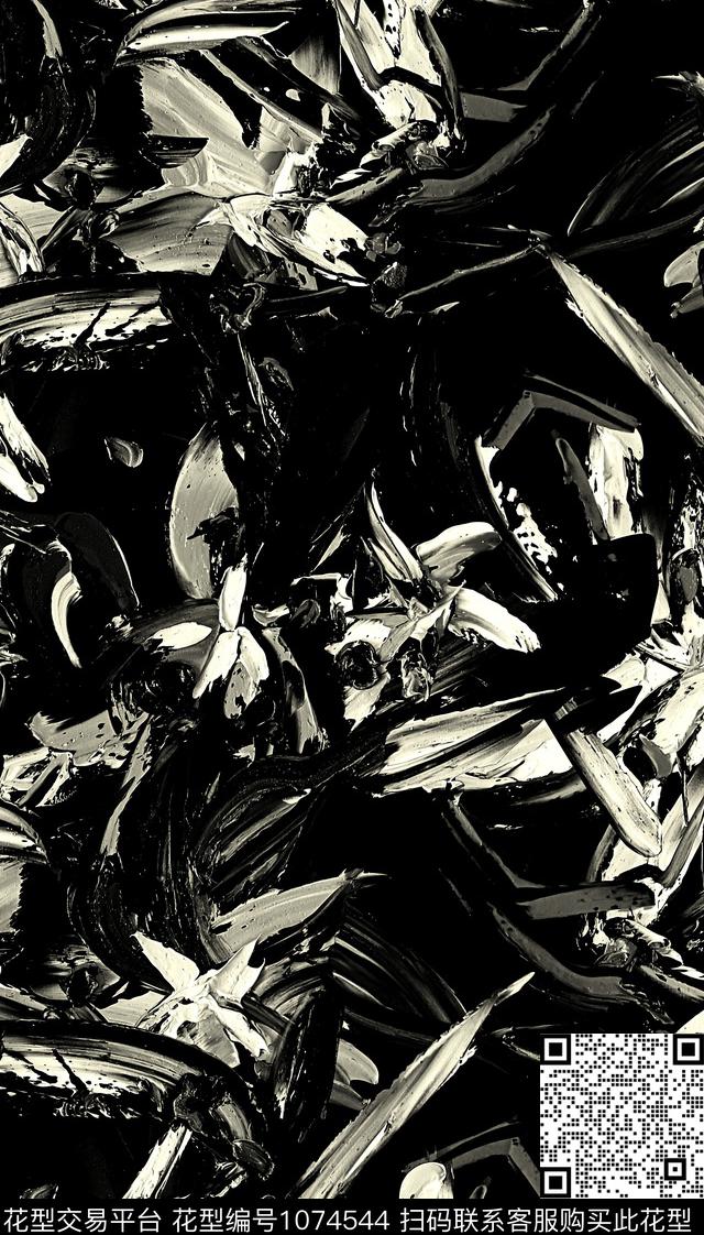 抽象兰花百合数码印花华亿平台下载（图片编号: 1074544） - 瓦栏（Walan）