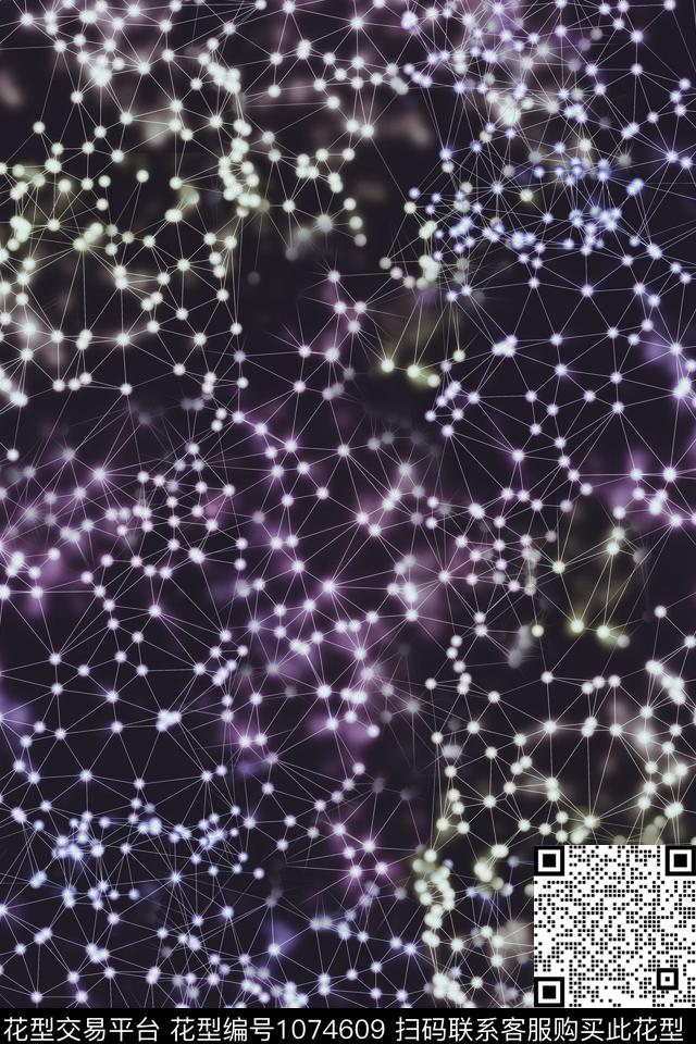 骷髅星空几何数码印花华亿平台下载（图片编号: 1074609） - 瓦栏（Walan）