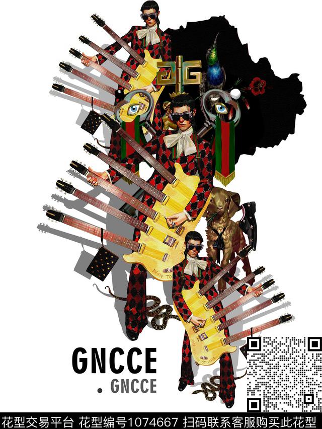 GUCCI贝斯乐手数码印花华亿平台下载（图片编号: 1074667） - 瓦栏（Walan）