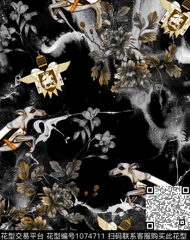 数码华亿平台抽象花卉男装数码印花华亿平台下载（图片编号: 1074711） - 瓦栏（Walan）