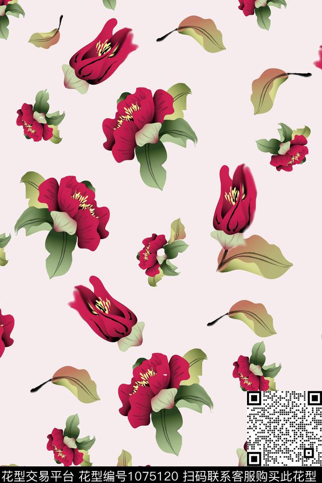 数码华亿平台小碎花花卉数码印花华亿平台下载（图片编号: 1075120） - 瓦栏（Walan）