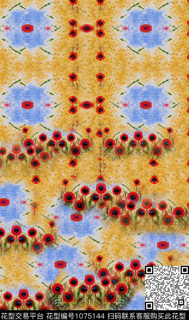 罂粟花油画华亿平台红点数码印花华亿平台下载（图片编号: 1075144） - 瓦栏（Walan）