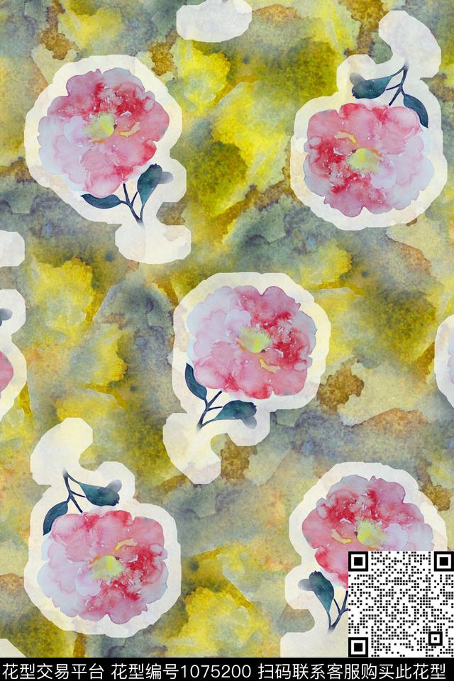 淑女数码华亿平台玫瑰花数码印花华亿平台下载（图片编号: 1075200） - 瓦栏（Walan）