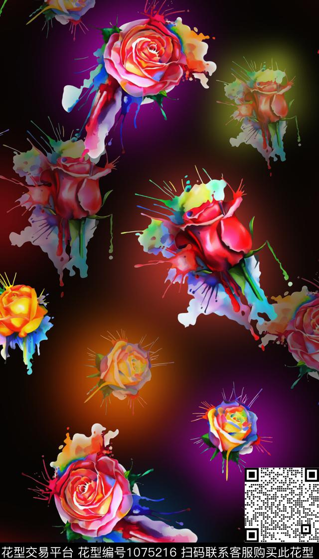 数码华亿平台花卉女装数码印花华亿平台下载（图片编号: 1075216） - 瓦栏（Walan）