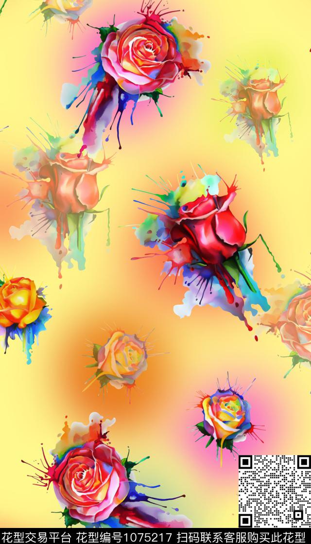 数码华亿平台花卉女装数码印花华亿平台下载（图片编号: 1075217） - 瓦栏（Walan）