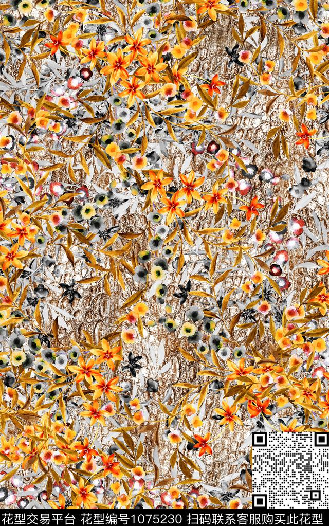 数码华亿平台民族风抽象数码印花华亿平台下载（图片编号: 1075230） - 瓦栏（Walan）