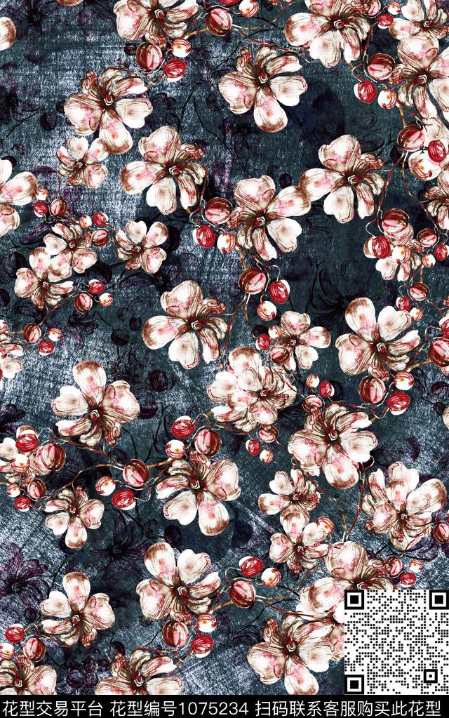 数码华亿平台民族风抽象数码印花华亿平台下载（图片编号: 1075234） - 瓦栏（Walan）