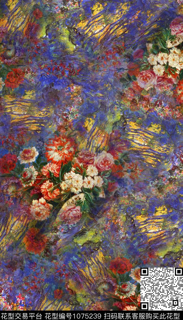 数码华亿平台肌理花卉数码印花华亿平台下载（图片编号: 1075239） - 瓦栏（Walan）