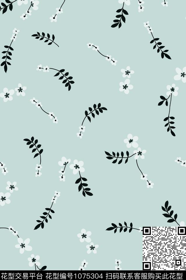 小碎花花卉清爽底花卉传统印花华亿平台下载（图片编号: 1075304） - 瓦栏（Walan）