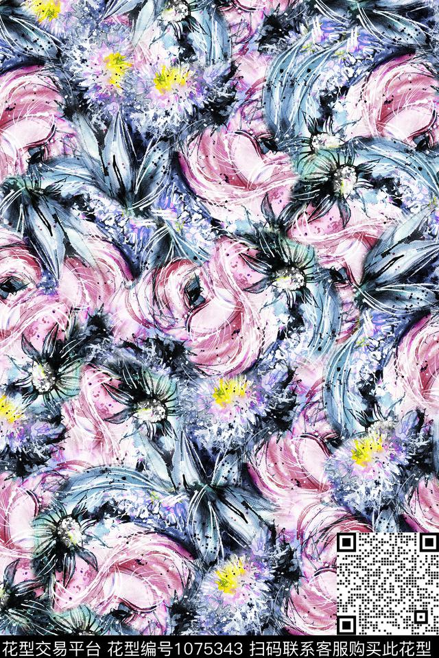 数码华亿平台花卉油画华亿平台数码印花华亿平台下载（图片编号: 1075343） - 瓦栏（Walan）
