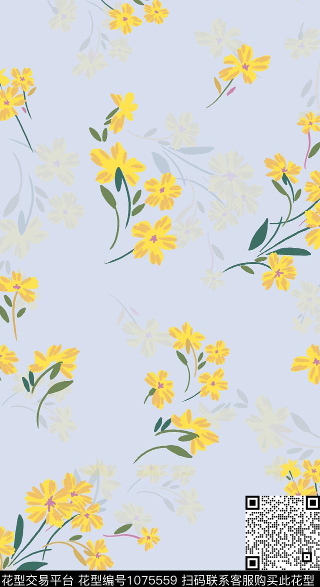 小碎花花卉田园碎花数码印花华亿平台下载（图片编号: 1075559） - 瓦栏（Walan）