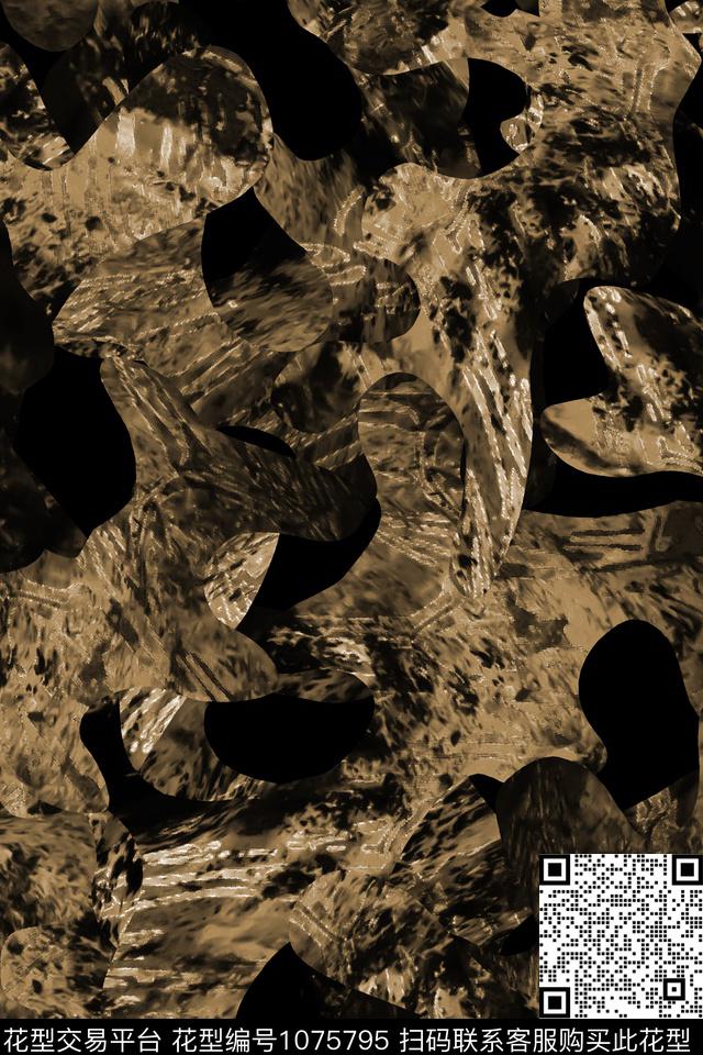 肌理抽象男装数码印花华亿平台下载（图片编号: 1075795） - 瓦栏（Walan）