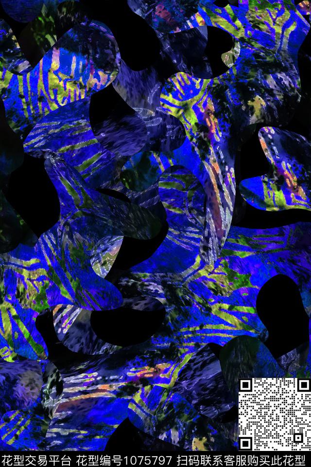 肌理抽象男装数码印花华亿平台下载（图片编号: 1075797） - 瓦栏（Walan）