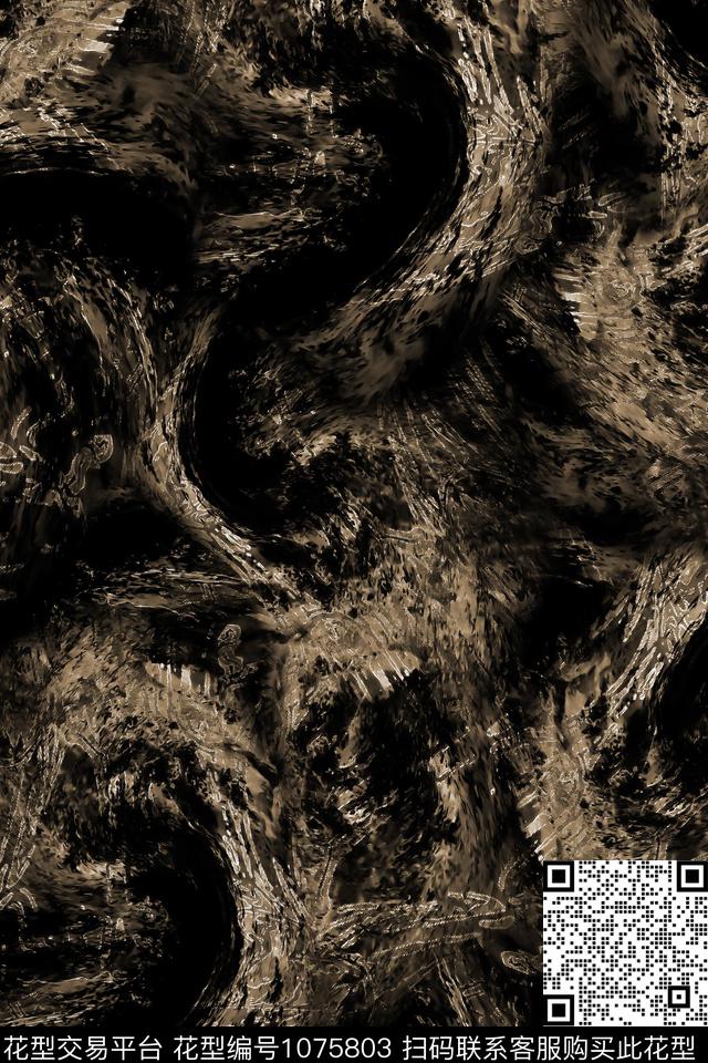 肌理抽象男装数码印花华亿平台下载（图片编号: 1075803） - 瓦栏（Walan）