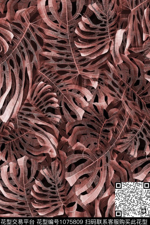 肌理迷彩热带华亿平台数码印花华亿平台下载（图片编号: 1075809） - 瓦栏（Walan）