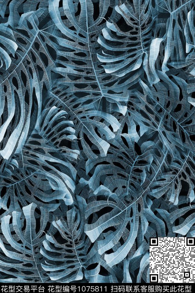 肌理迷彩热带华亿平台数码印花华亿平台下载（图片编号: 1075811） - 瓦栏（Walan）