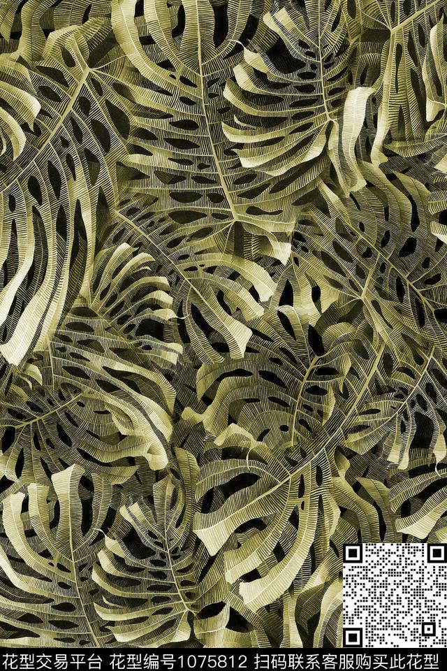 肌理迷彩热带华亿平台数码印花华亿平台下载（图片编号: 1075812） - 瓦栏（Walan）