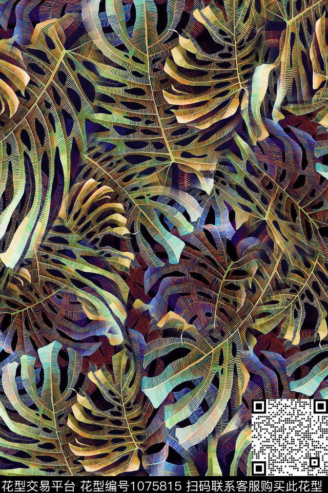 肌理迷彩热带华亿平台数码印花华亿平台下载（图片编号: 1075815） - 瓦栏（Walan）