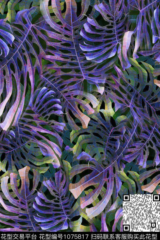 肌理迷彩热带华亿平台数码印花华亿平台下载（图片编号: 1075817） - 瓦栏（Walan）