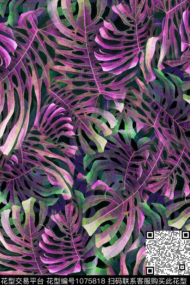 肌理迷彩热带华亿平台数码印花华亿平台下载（图片编号: 1075818） - 瓦栏（Walan）