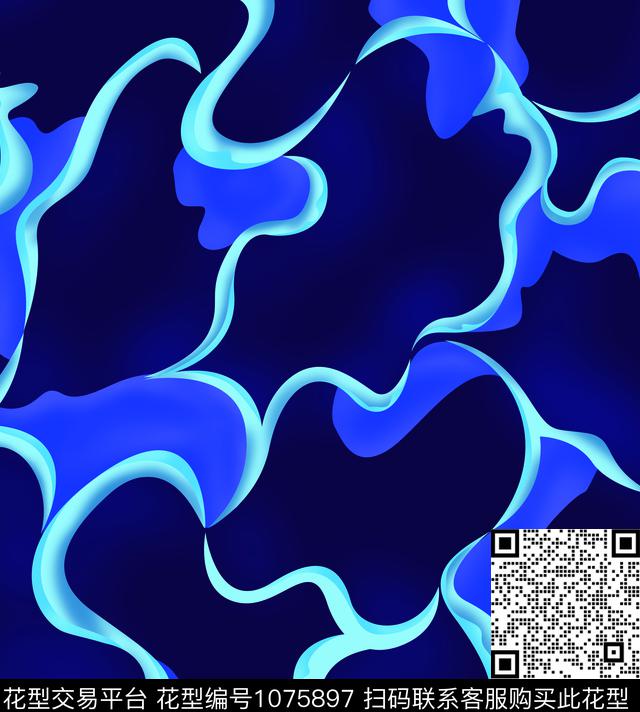 数码华亿平台抽象男装大牌风传统印花华亿平台下载（图片编号: 1075897） - 瓦栏（Walan）