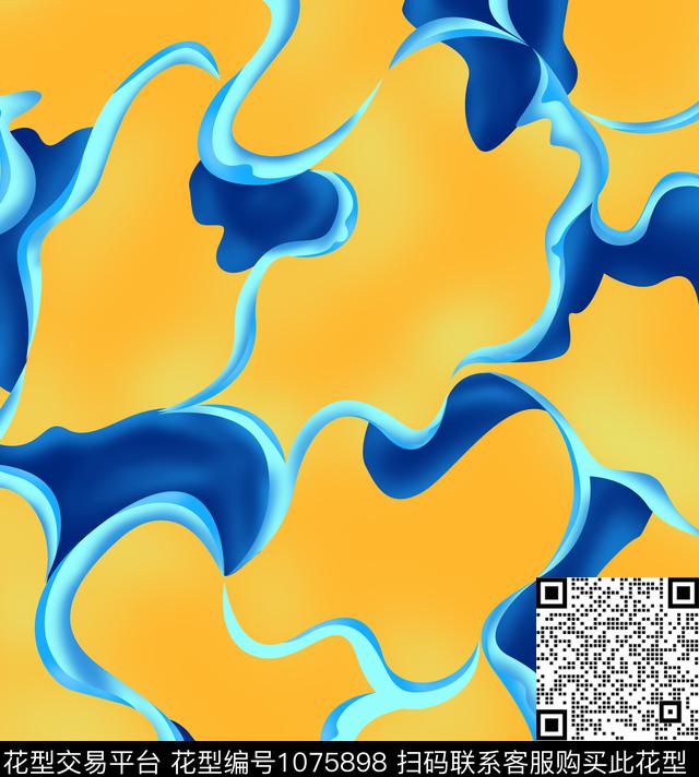 数码华亿平台抽象男装大牌风传统印花华亿平台下载（图片编号: 1075898） - 瓦栏（Walan）
