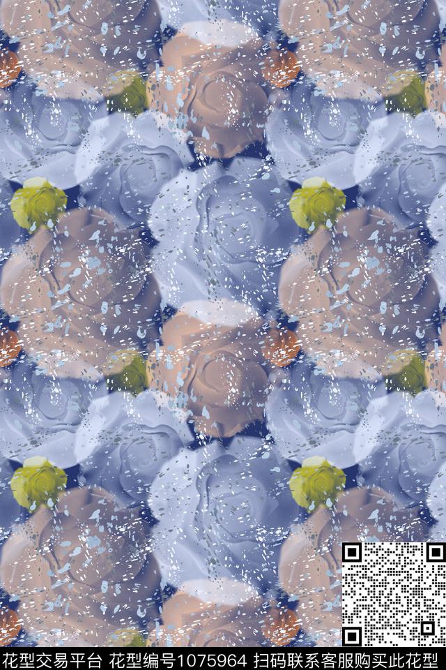 迷彩径庭迷彩玫瑰花语数码印花华亿平台下载（图片编号: 1075964） - 瓦栏（Walan）