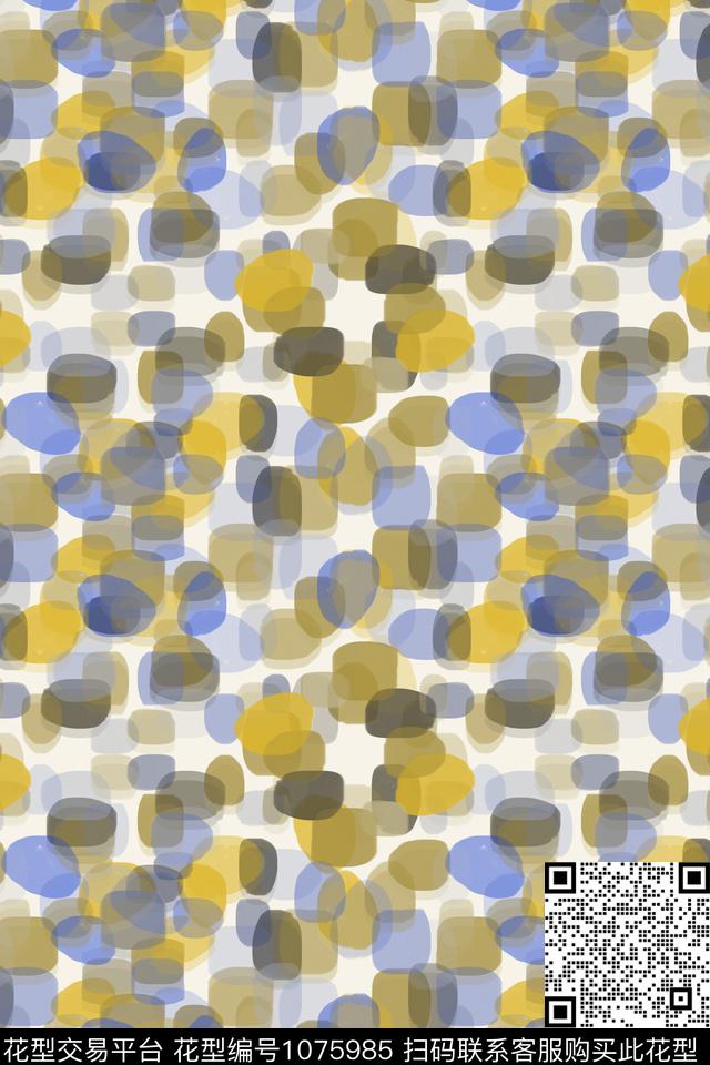 径庭迷彩圆圈与波点水彩墨迹数码印花华亿平台下载（图片编号: 1075985） - 瓦栏（Walan）