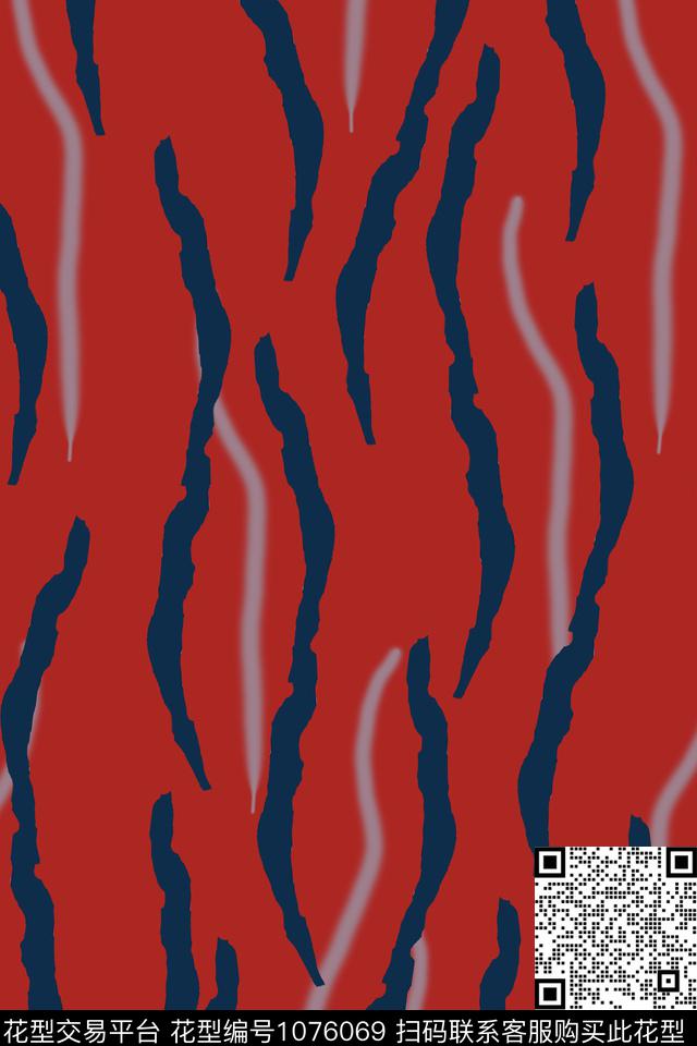 条纹数码华亿平台大牌风数码印花华亿平台下载（图片编号: 1076069） - 瓦栏（Walan）