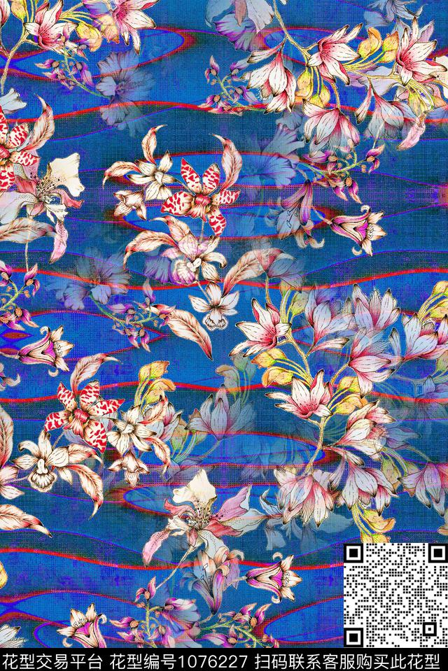 花卉数码印花华亿平台下载（图片编号: 1076227） - 瓦栏（Walan）