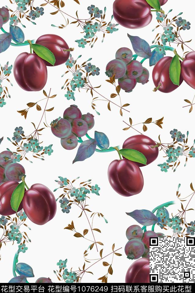 数码华亿平台手绘花卉花卉数码印花华亿平台下载（图片编号: 1076249） - 瓦栏（Walan）