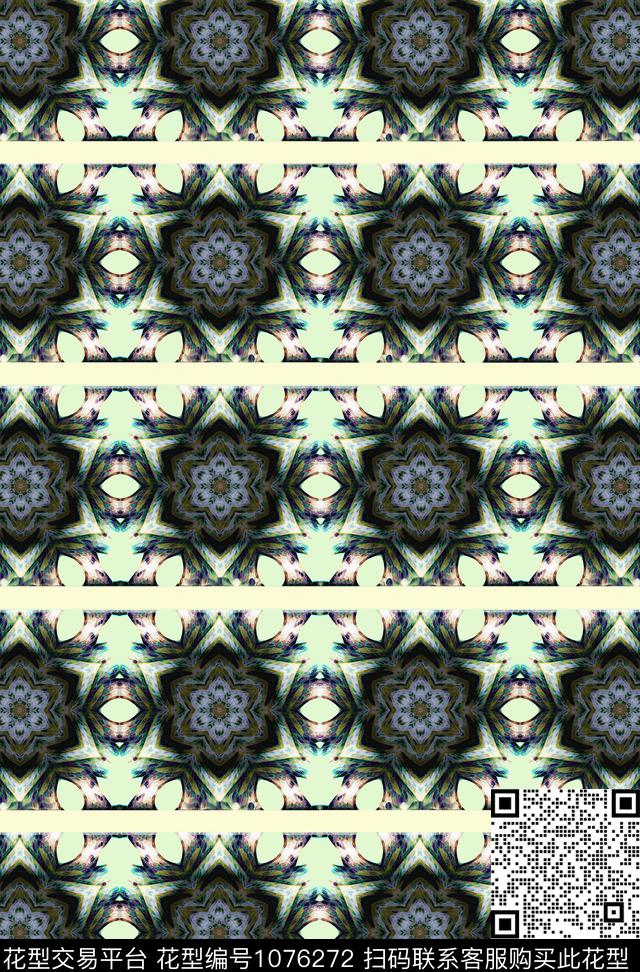 数码华亿平台抽象手绘花卉数码印花华亿平台下载（图片编号: 1076272） - 瓦栏（Walan）