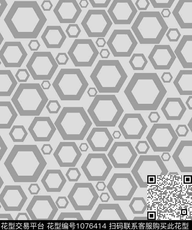 矢量数码华亿平台六边形数码印花华亿平台下载（图片编号: 1076414） - 瓦栏（Walan）
