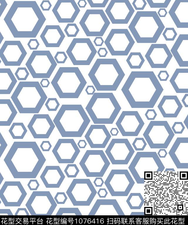 矢量数码华亿平台六边形数码印花华亿平台下载（图片编号: 1076416） - 瓦栏（Walan）