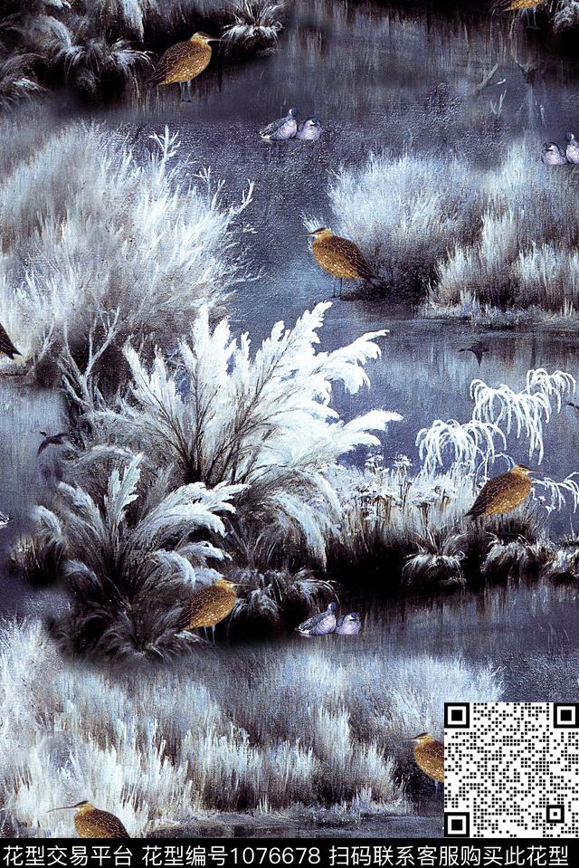 鸟男装树林数码印花华亿平台下载（图片编号: 1076678） - 瓦栏（Walan）