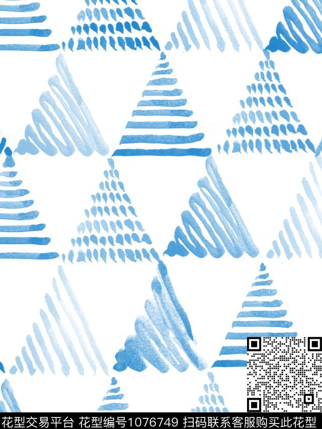 笔触几何简约传统印花华亿平台下载（图片编号: 1076749） - 瓦栏（Walan）