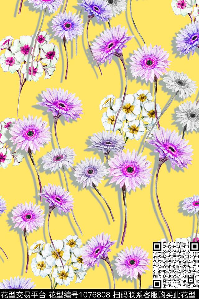 小碎花花卉清爽底花卉数码印花华亿平台下载（图片编号: 1076808） - 瓦栏（Walan）