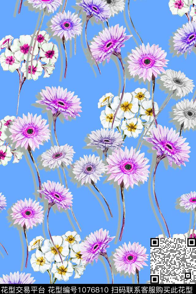 小碎花花卉清爽底花卉数码印花华亿平台下载（图片编号: 1076810） - 瓦栏（Walan）