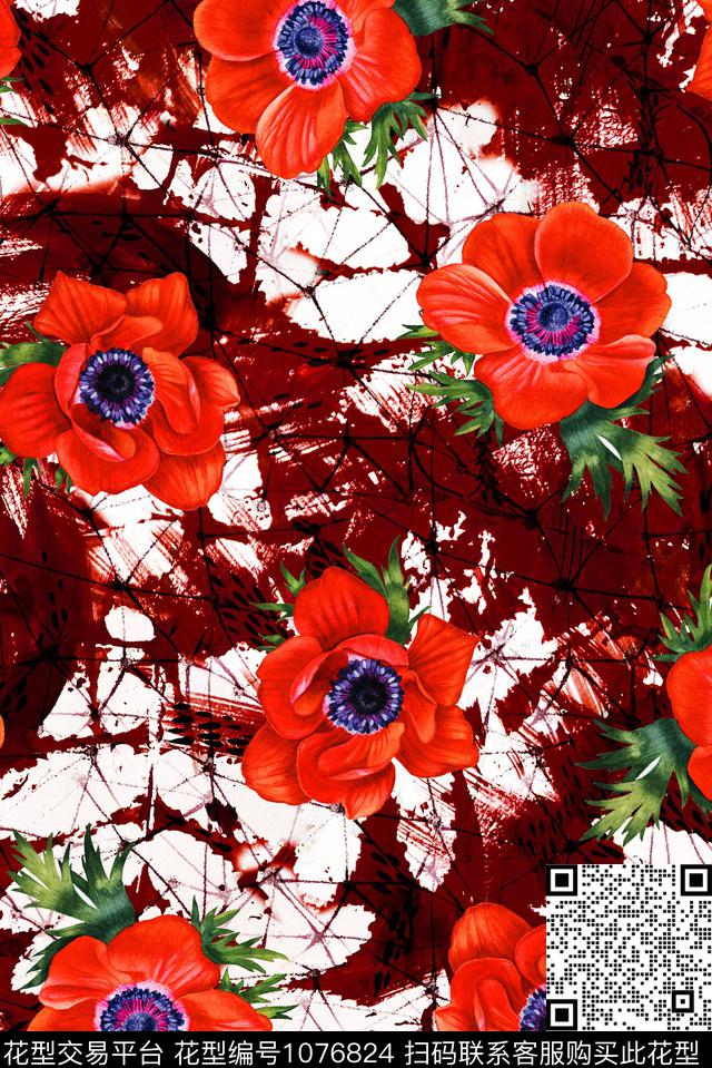 数码华亿平台民族风抽象数码印花华亿平台下载（图片编号: 1076824） - 瓦栏（Walan）